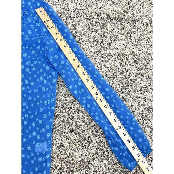 J. CREW Womens SMALL Blue Clip Dot Tie-Neck Sheer Long Sleeve BLOUSE E4291 EUC - Picture 6 of 10